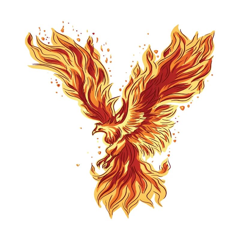 Feuriger Phoenix Mythos Design