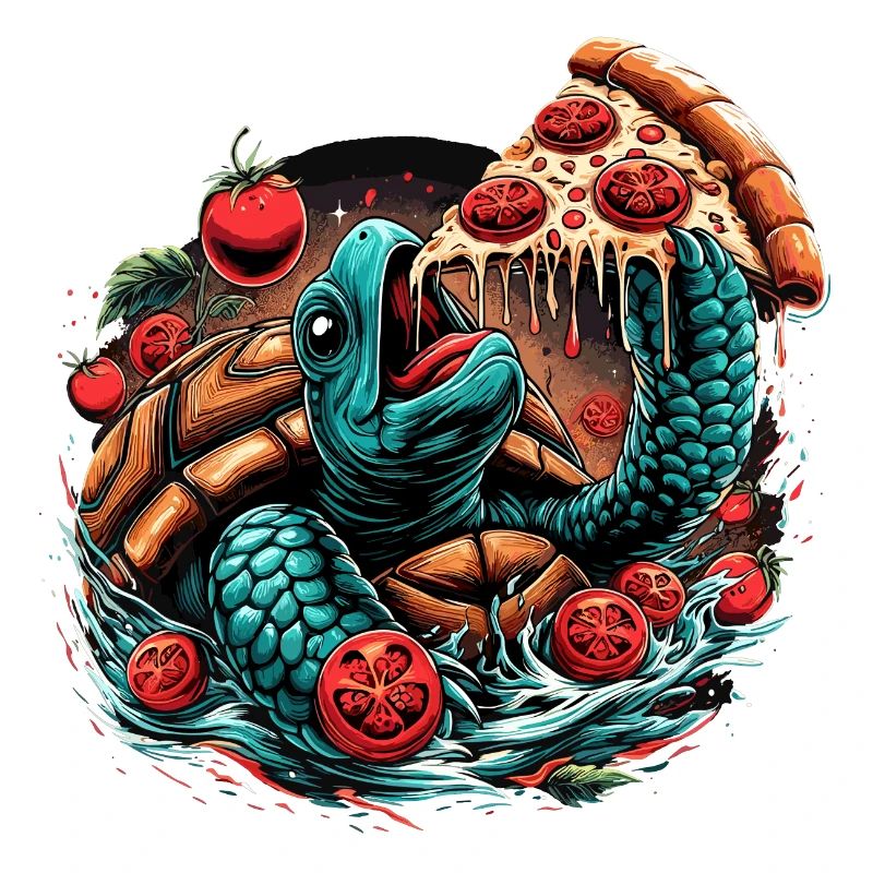 Turtle Pizza Tomato Design
