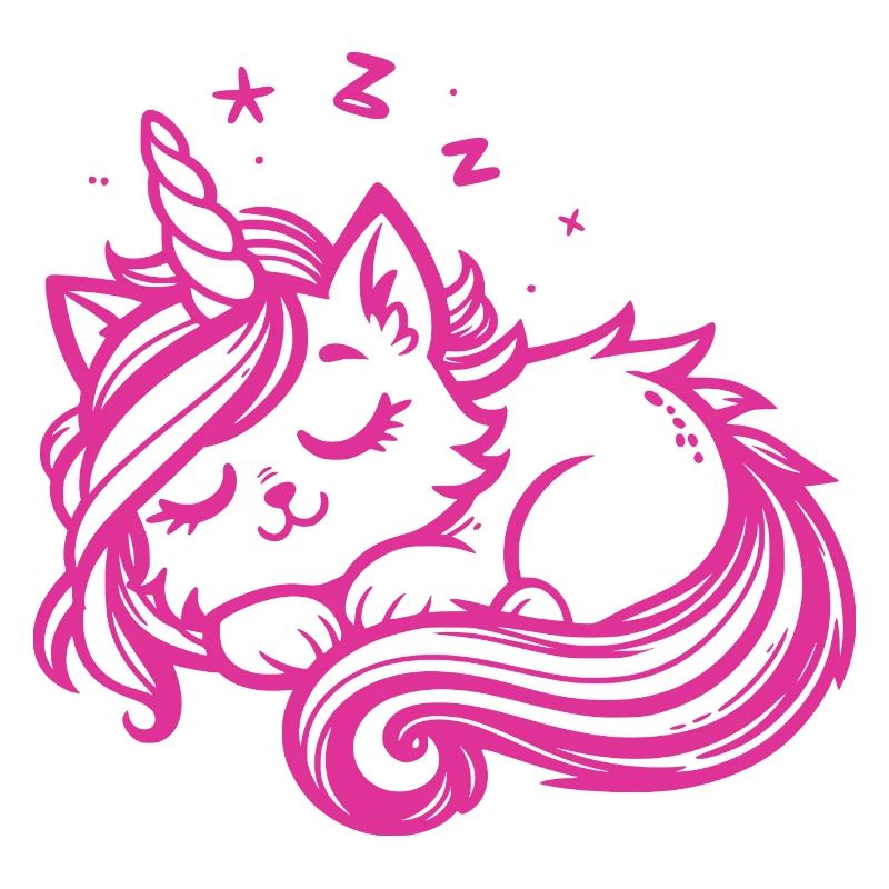 Sleeping Unicorn Cat (Pink)