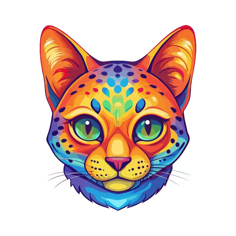 Australian Spotted Mist Cat Breed Cartoon Kawaii A