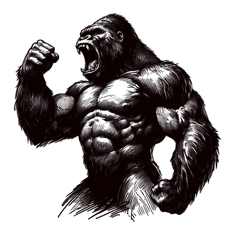 Starker Gorilla Motivation geballte Faust Geschenk