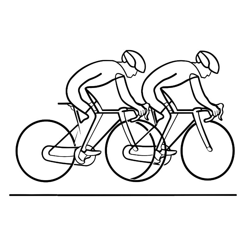 Cyclist Line Drawing