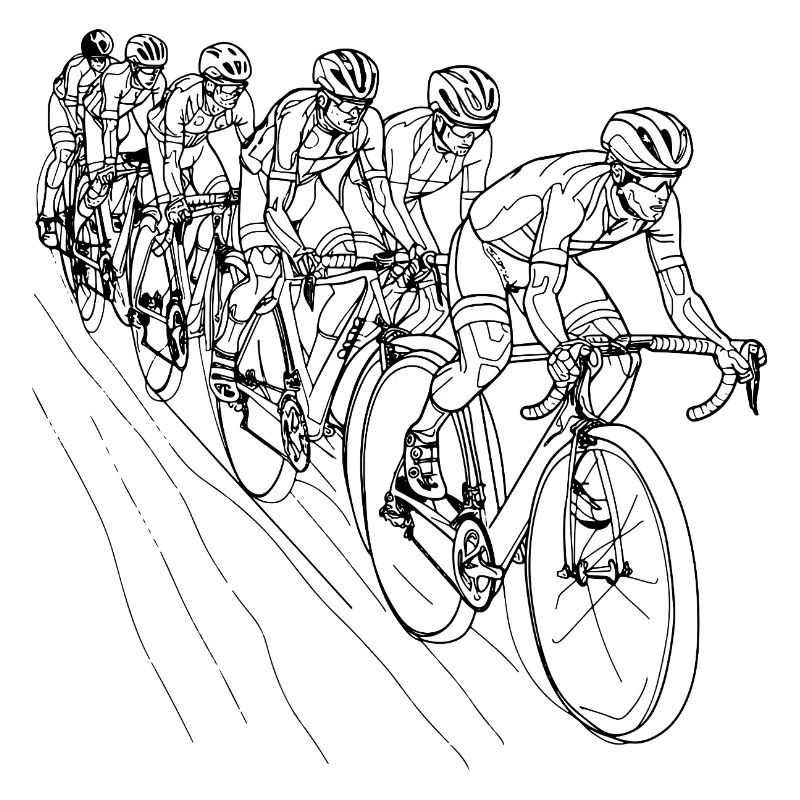 Cyclist Line Drawing
