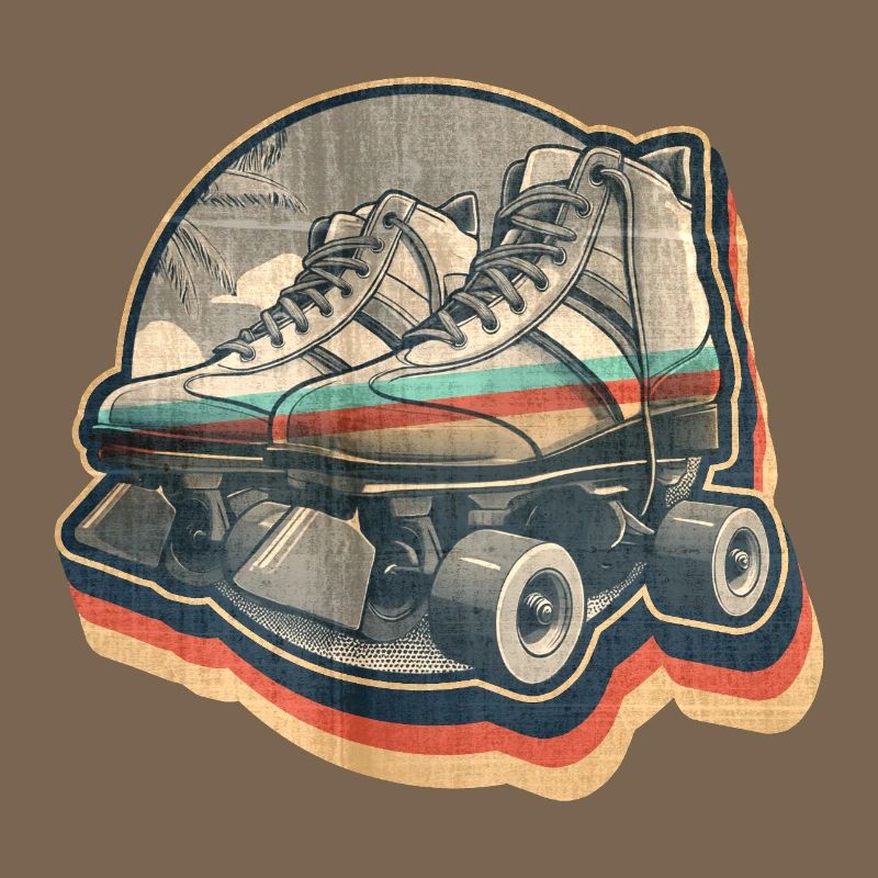 Roller vintage été rétro disco design graphique