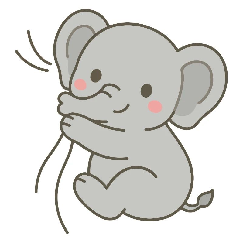 Snuggled elephant calf