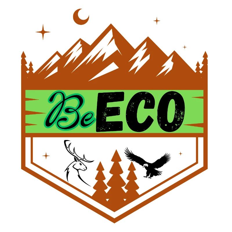 Ecoogamic logo with Mountain Theme and Mountains