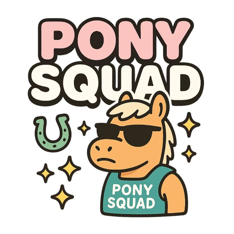 Pony Squad Cartoon Design mit Coolness