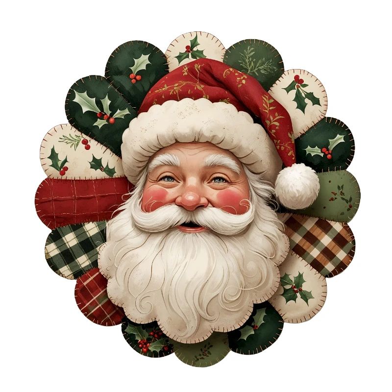 Patchwork Weihnachtsmann Motiv