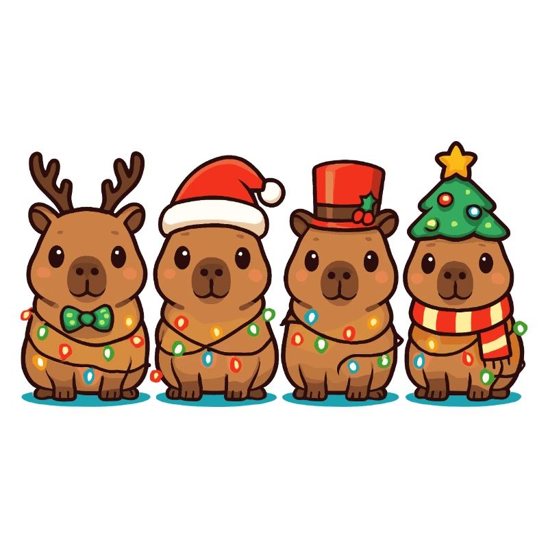 Capybara Santa Claus julelys