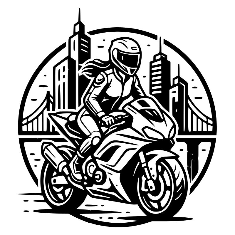 Biker, der auf ein Abenteuer geht