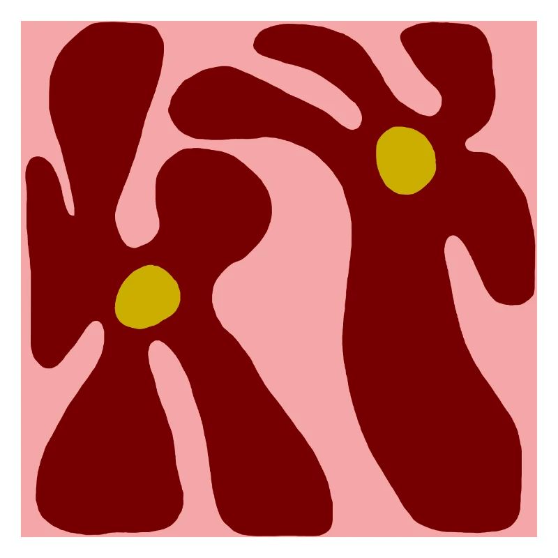 Fleurs rouges Design minimaliste