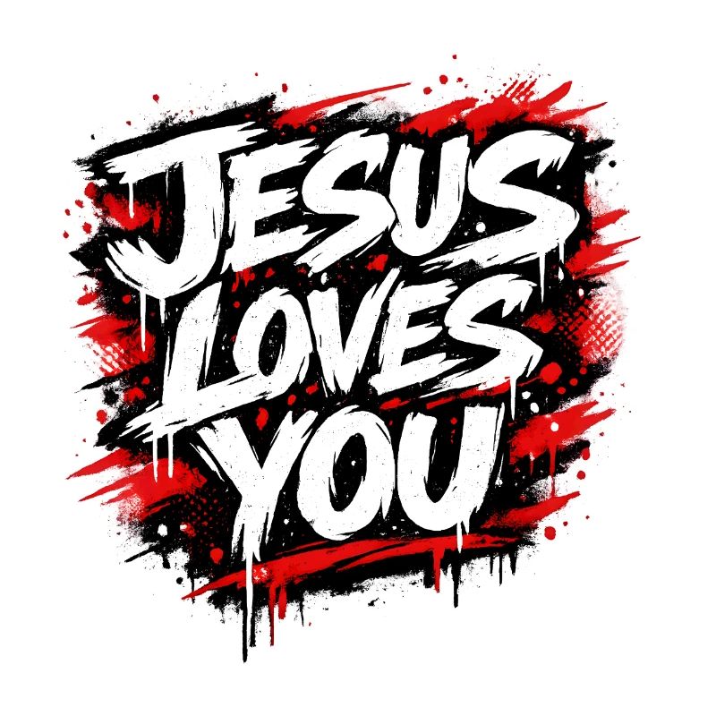 Jesus liebt dich Graffiti Statement