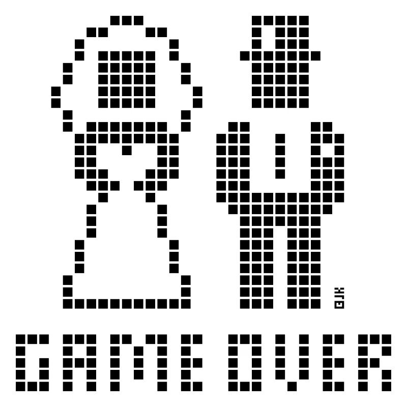 Game Over (Hochzeit, JGA, Brautpaar, Pixel / B)