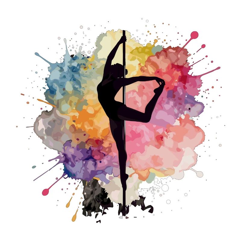 Pole Dance Silhouette – Aquarell Kunst Design