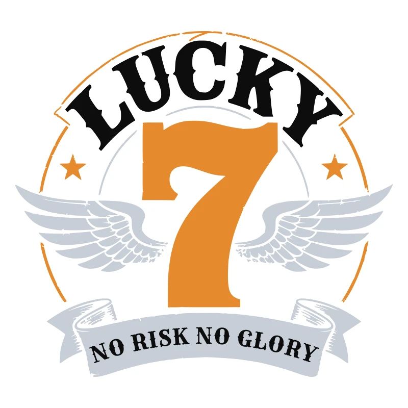 Badge de motard Lucky 7 – Sans risque, sans gloire