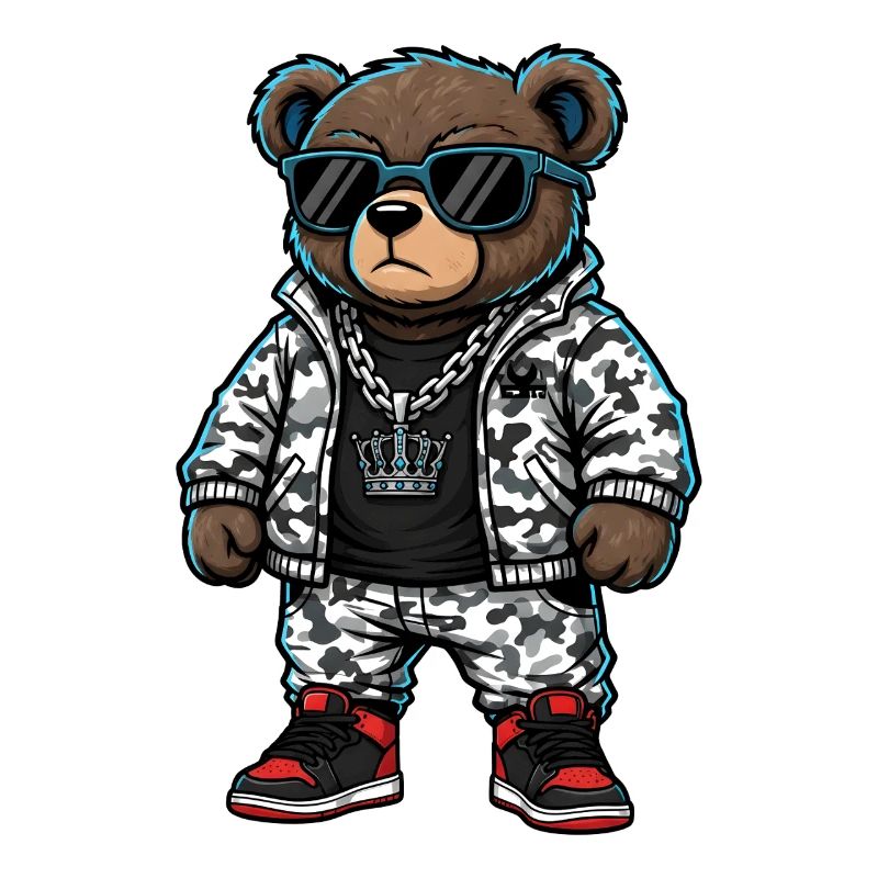 Sweat à capuche Cool Bear en Pull Camouflage