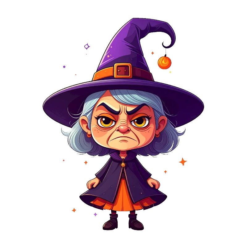 cute, grumpy witch