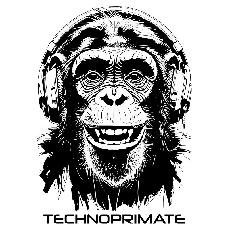 Techno Primate Kopfhörer Ape Art # 2 Schwarz