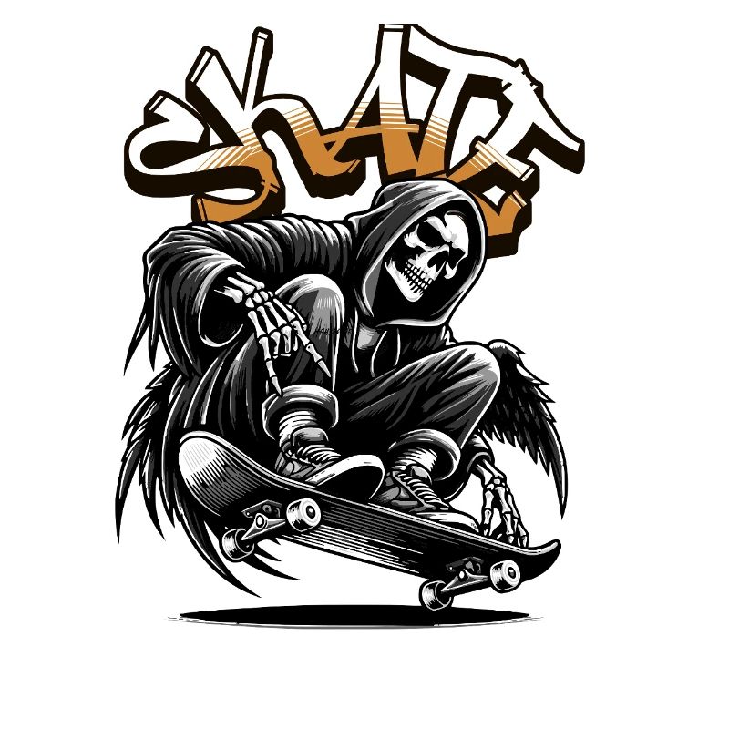 Skull Grim Reaper Skate Graffiti