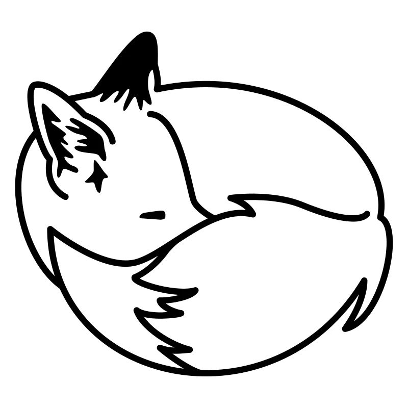 Fuchs eingekuschelt – Kawaii Fox Cartoon Design