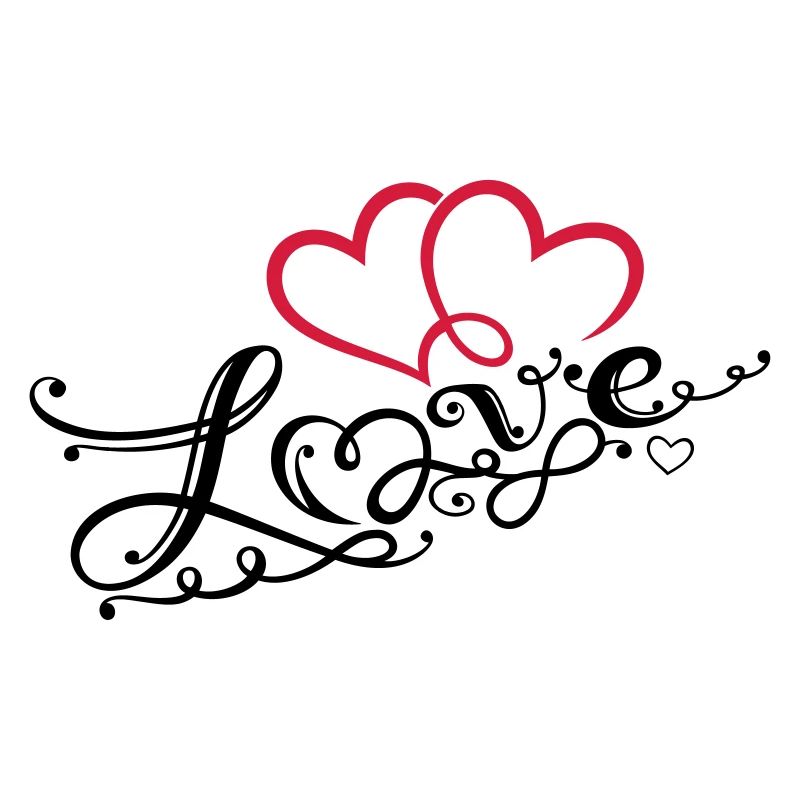 Two hearts with ornament and infinity loop.