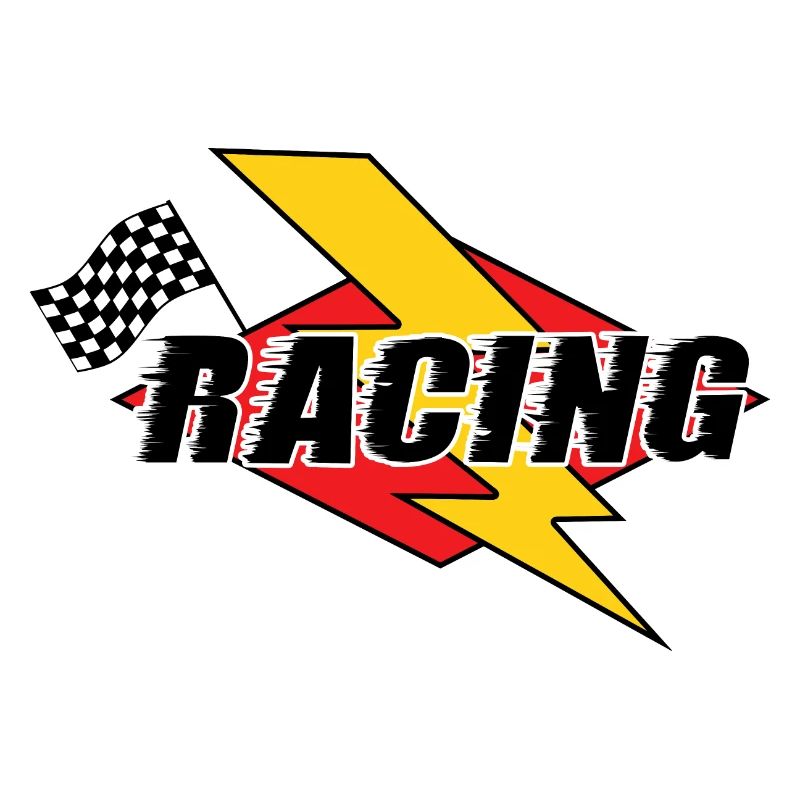 Éclair de course et drapeau