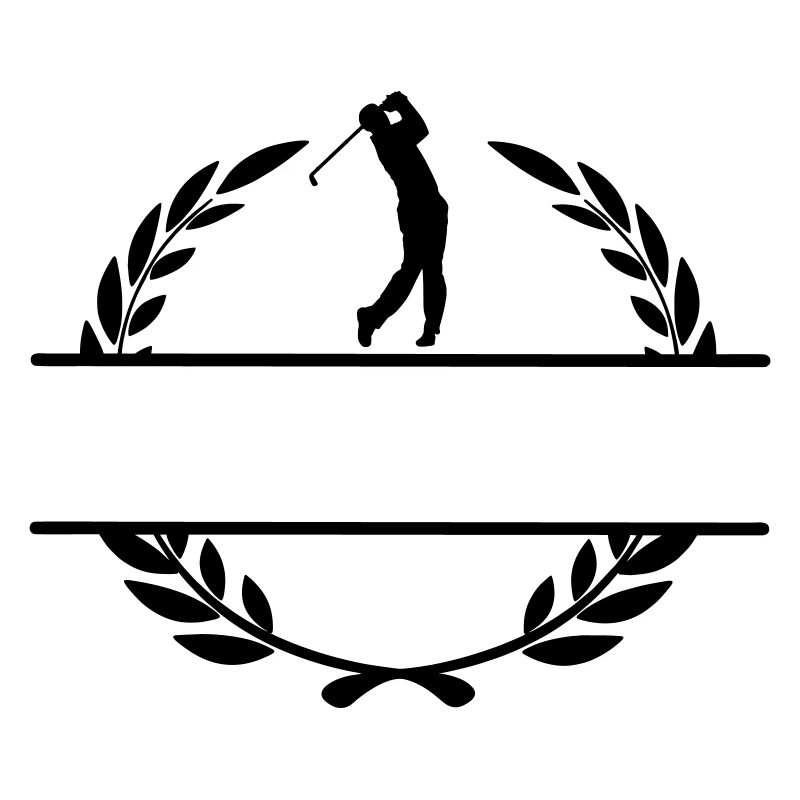 Golfer in laurel wreath monogram