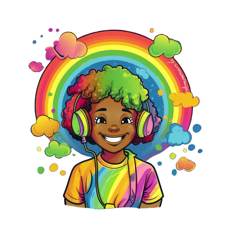 Bunte Rainbow-Comic-Illustration