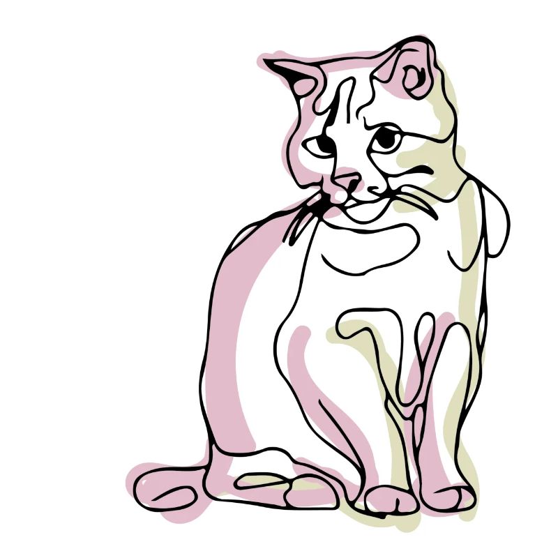Cat- one line drawing