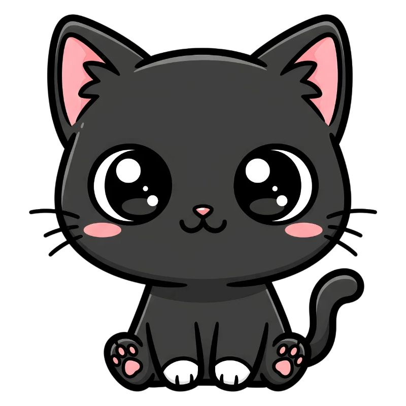 Mitternachtskätzchen-Kawaii-Maskottchen