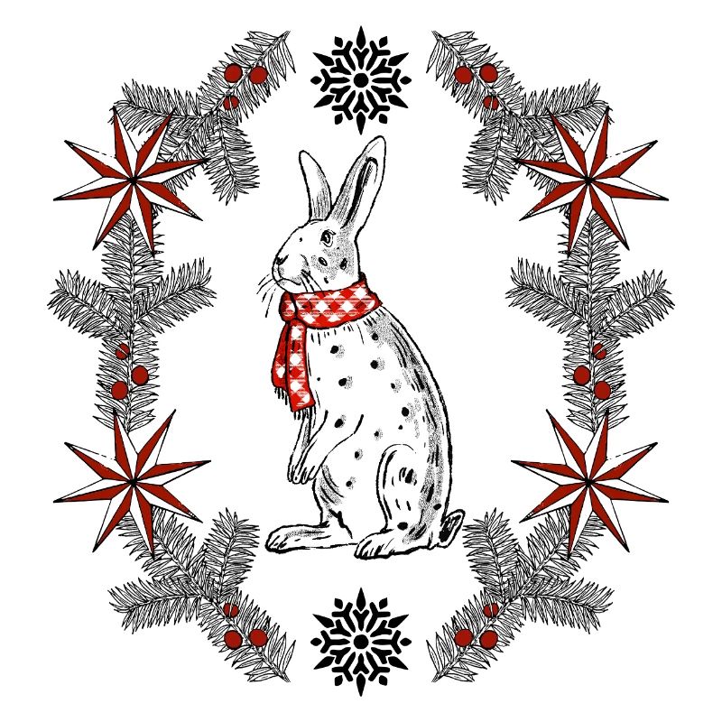 Winter bunny in a festive setting