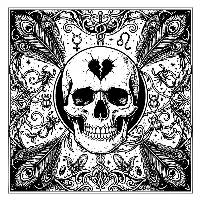 Gothic Scorpio Skull Occult Design