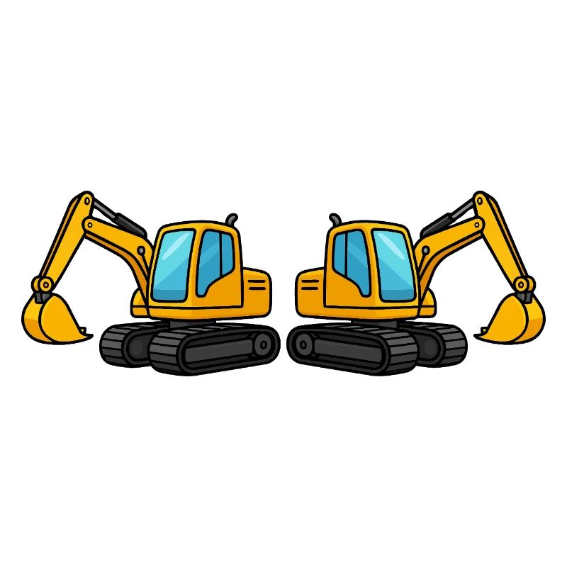 Silhouette de machine de construction double