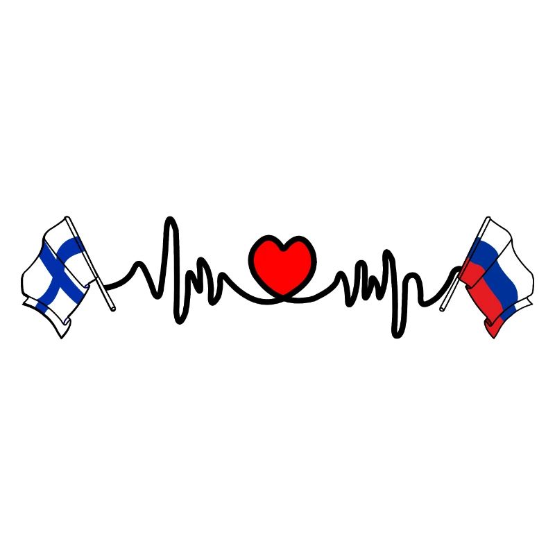 Cardio heart Drapeau Finlande, drapeau Russie