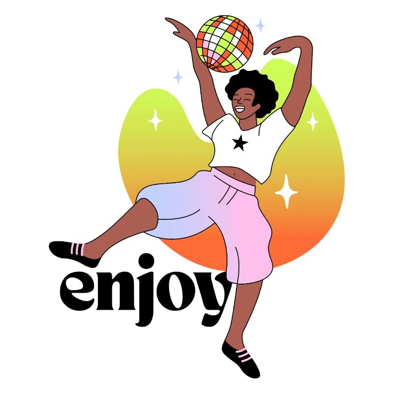Joyful Disco Dancing Illustration