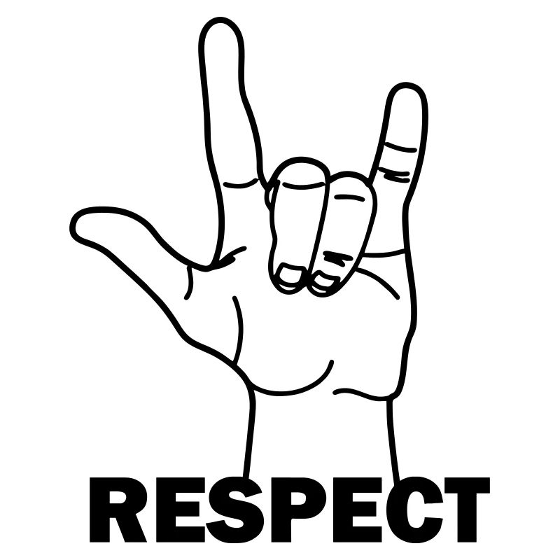 Hand gesture respect with text RESPECT