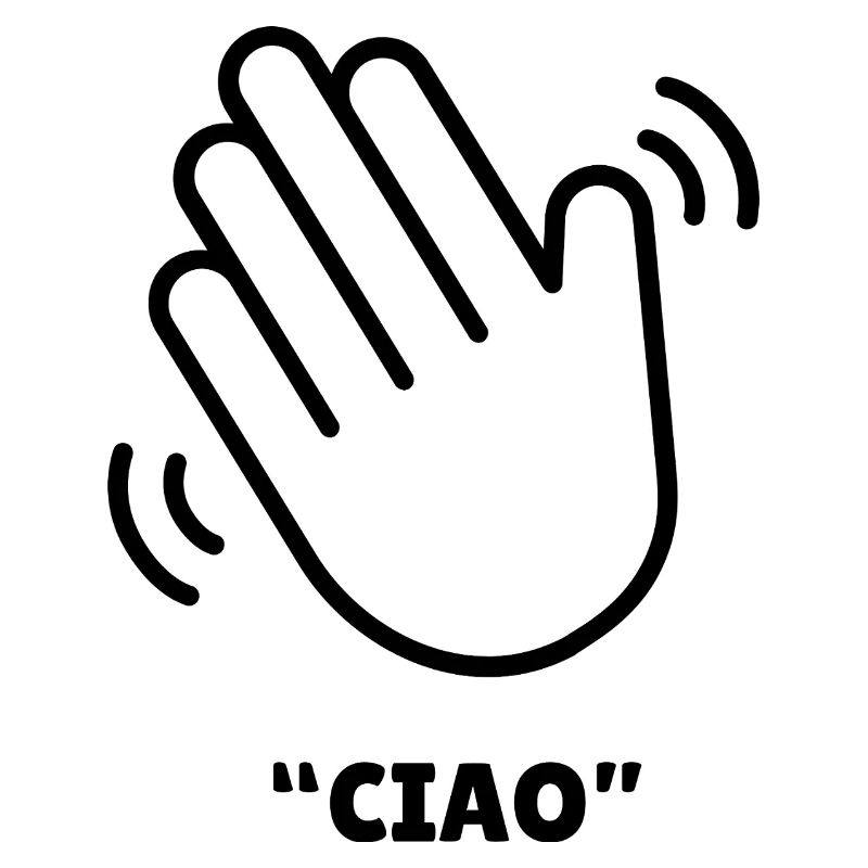 Ciao – Conception de la main agitée