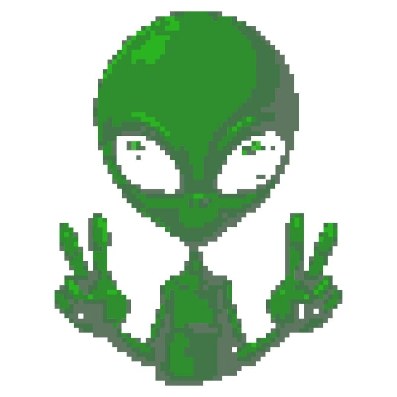 Pixel Alien Friedenszeichen-Tee