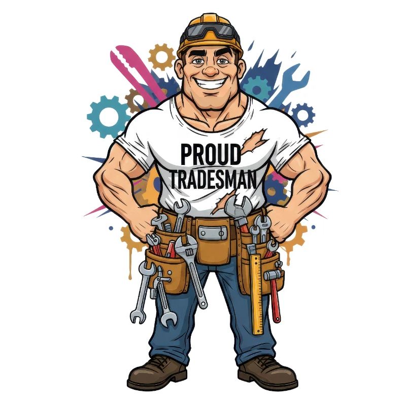 Stolzer Handwerker Comicstil Handwerk Beruf Design