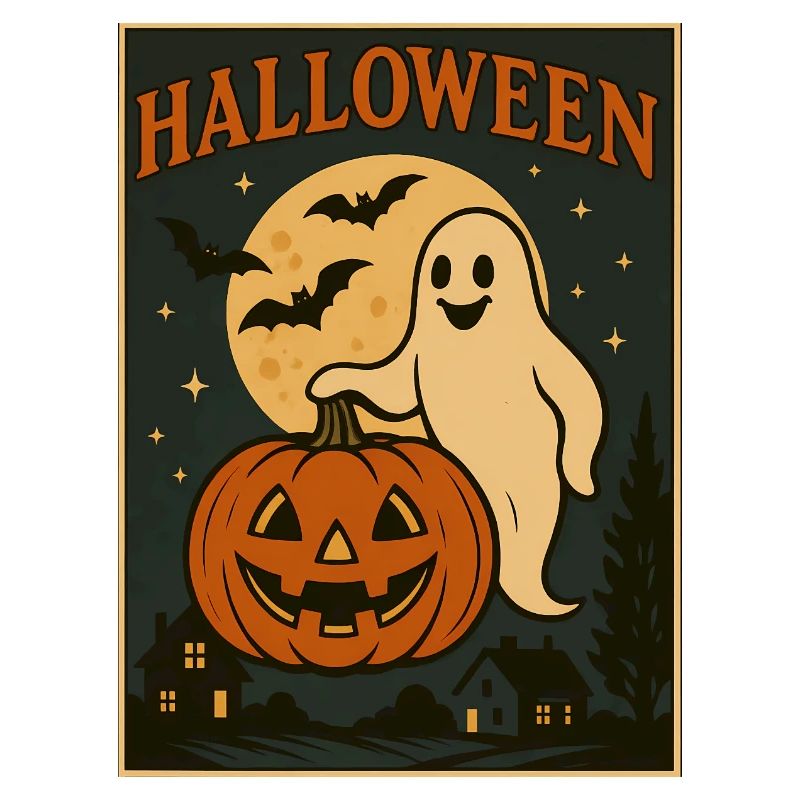 Halloween Ghost with Pumpkin