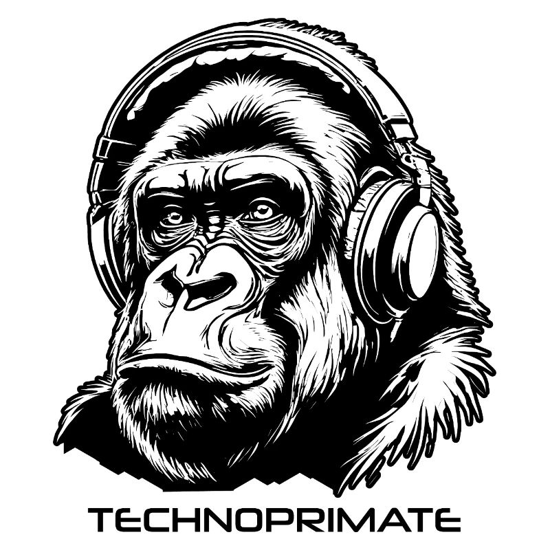 Techno Primate Kopfhörer Ape Art #3 Schwarz