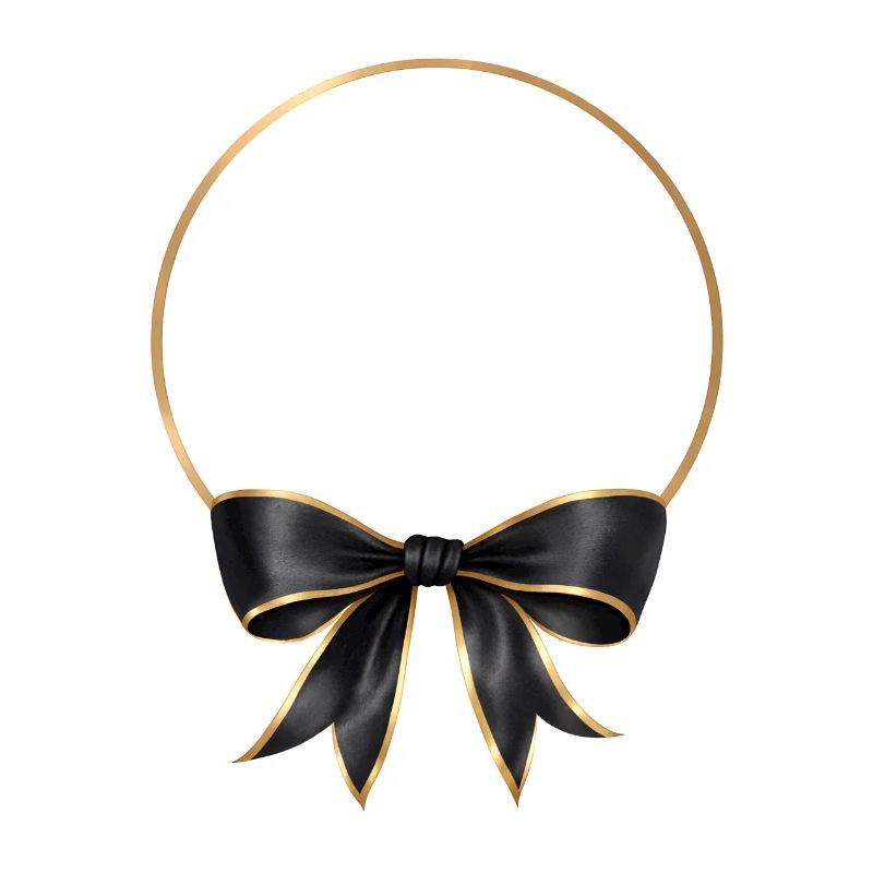 Circle Bow Black Gold