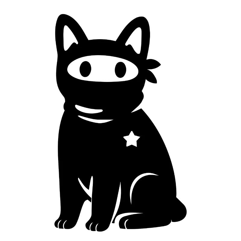 Vermummte Katze mit Stern – Antifaschismus Antifa