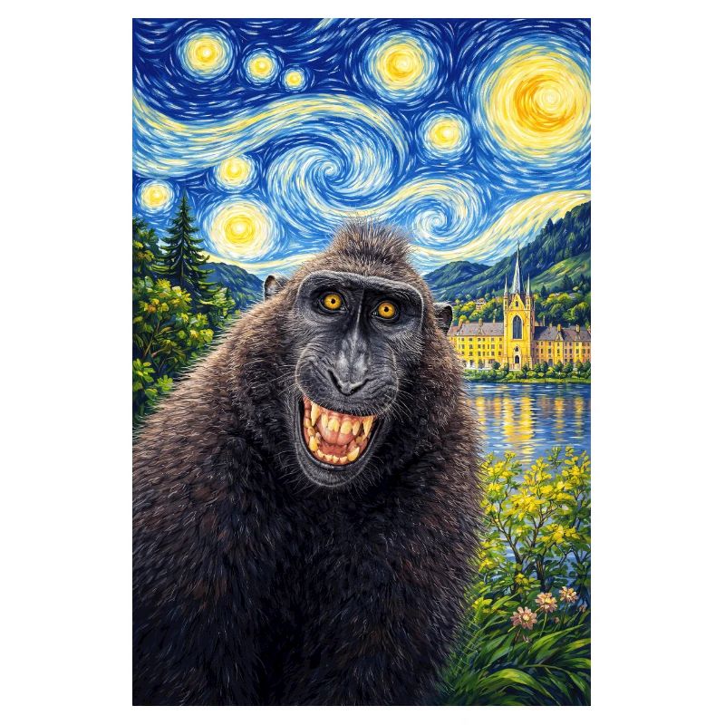 Macaque Starry Night