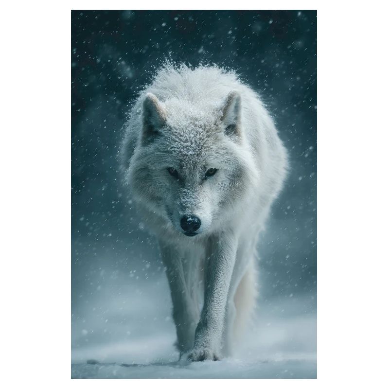 Arctic Wolf in Snowfall