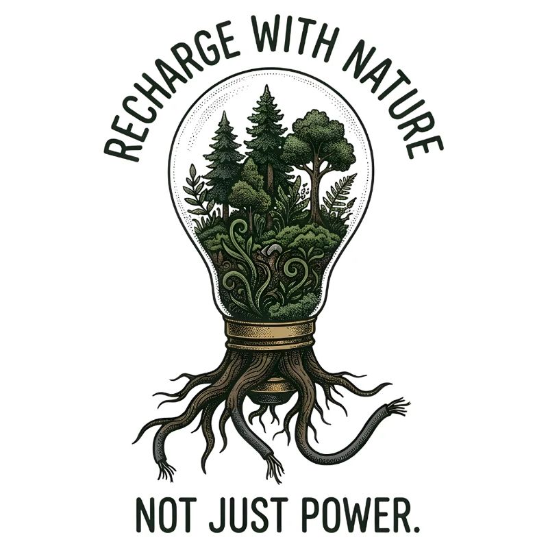 Eco-Surrealism: Recharge with Nature Lightbulb