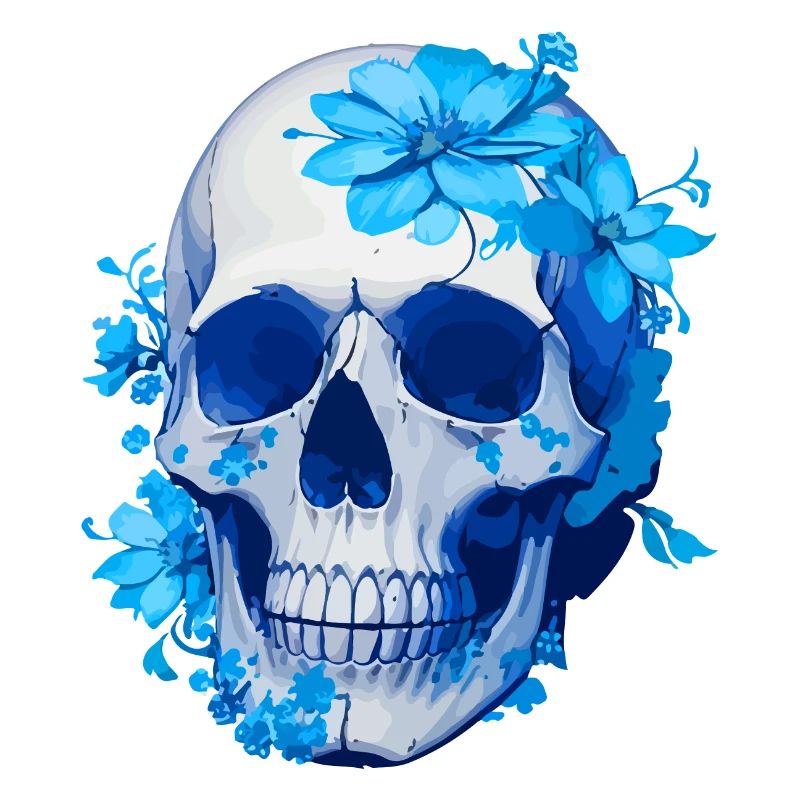 Intensiv blauer Blumenschädel