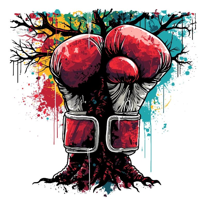 Gants de boxe champion de boxe arbre
