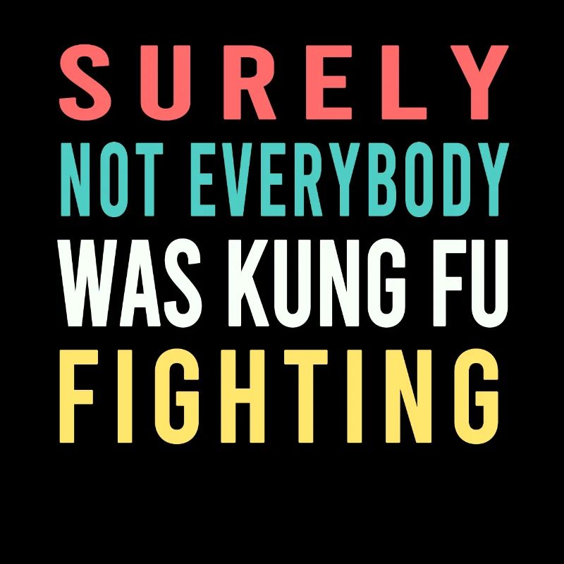 Retro Kung Fu Slogan Rainbow