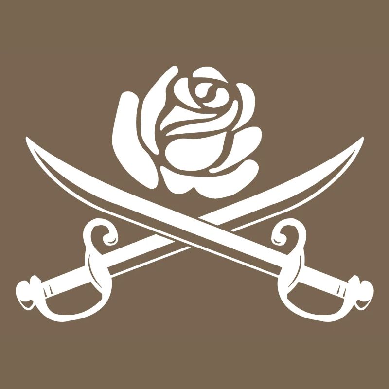 Rose blanche et épées croisées
